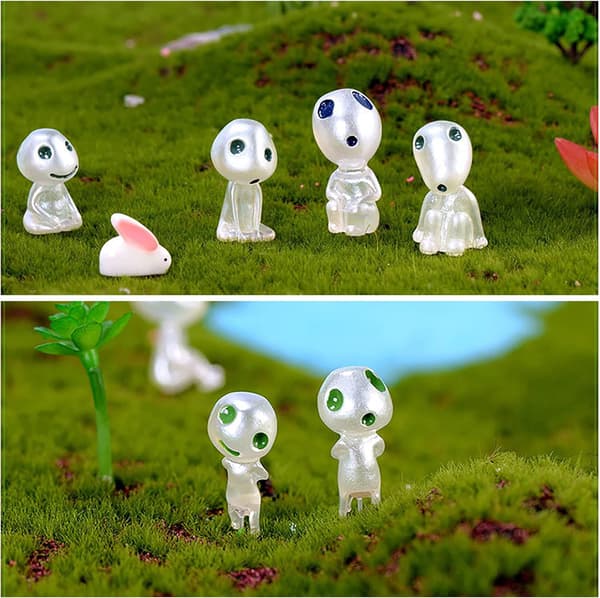Fe Have Tilbehør, 10 stk. Lysende Træ Elvere, Prinsesse Mononoke Lysende Spøgelse, Fe Have Elver Statue Figur