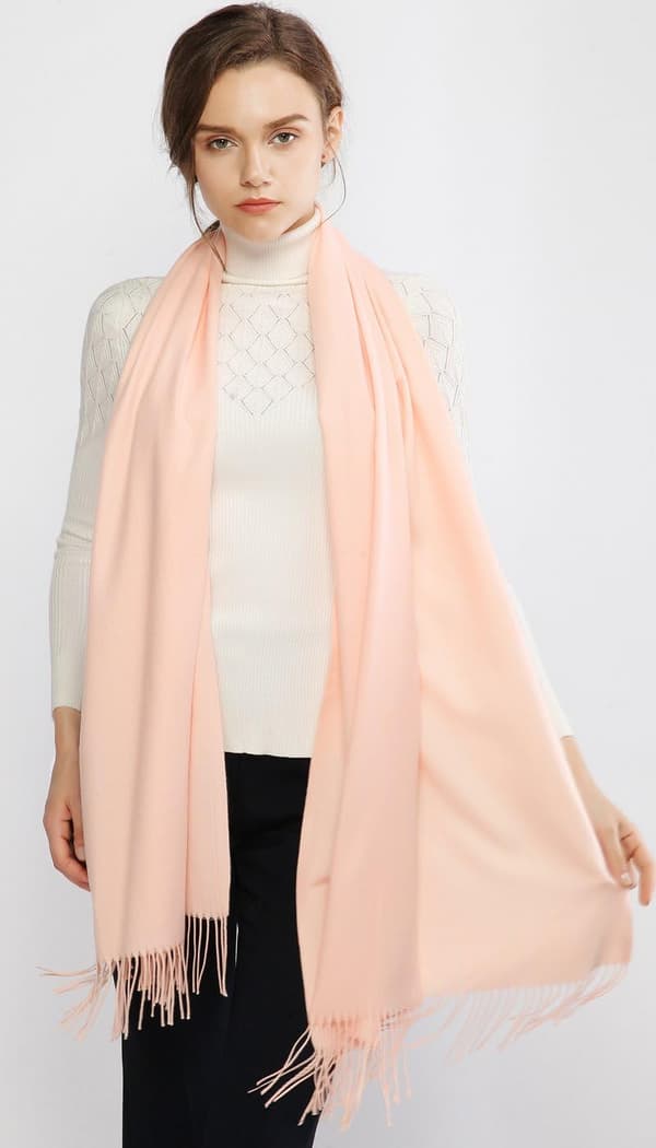 Dame Tørklæder Pashmina Sjaler og Slå-om til Bryllup Tørklæder til Kvinder Vinter Pink-2
