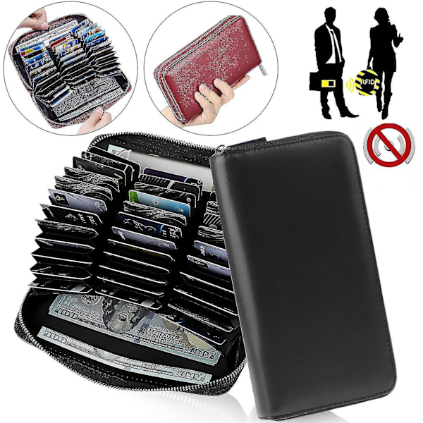 Credit Card Holder with RFID Blocking Technology Black