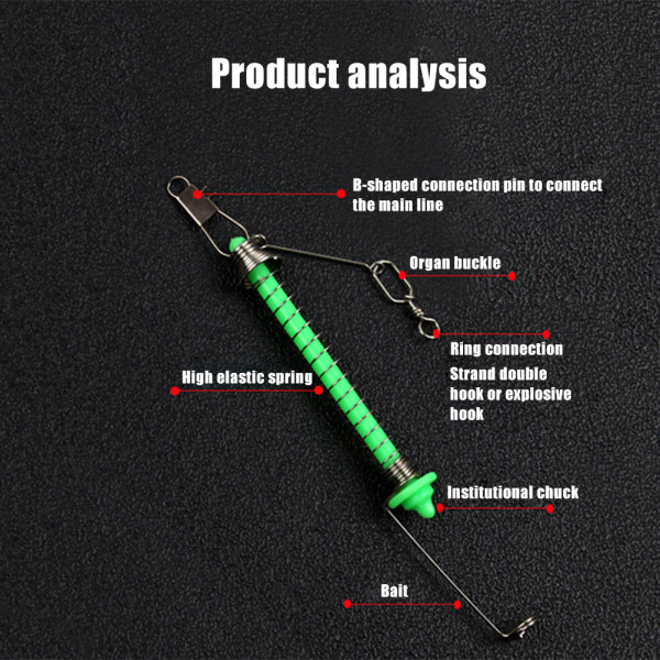 Automaattinen kalastuskoukun liipaisin ruostumattomasta teräksestä tehdystä jousikoukun syöttisaaliista irtoamisesta Katapultti Lazy kalastusvälineet
