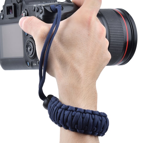 Suurikokoinen kameranauha, kudottu hihna katoamista estävä rikkoutumaton digitaalikameran ranneke (sininen)