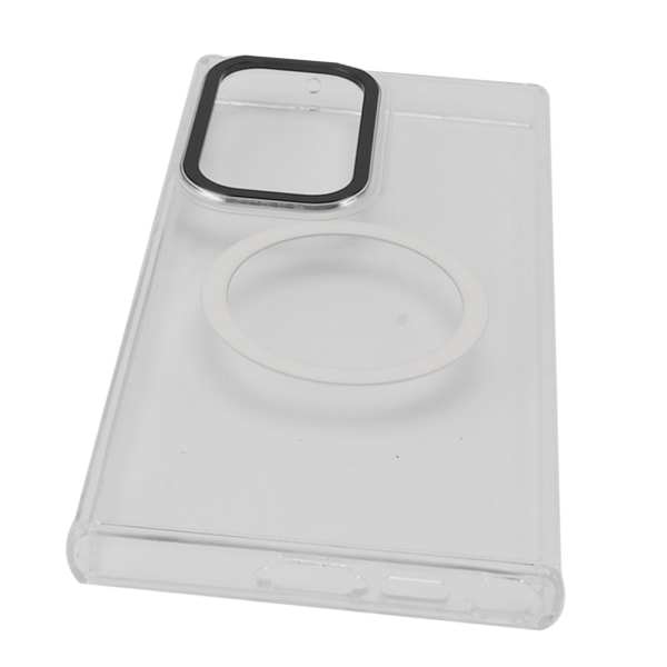 Phone case för S23 Ultra Magnet Suction Transparent telefonskyddsskal med metallkameraring