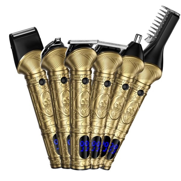 Nenä- ja partaleikkuri 6 in 1 partaleikkuri Ammattimainen hiusleikkuri miehille T-terällä parranajokoneella Bald Haircut Kit 0 mm vartaloleikkuri tarkkuusleikkuri