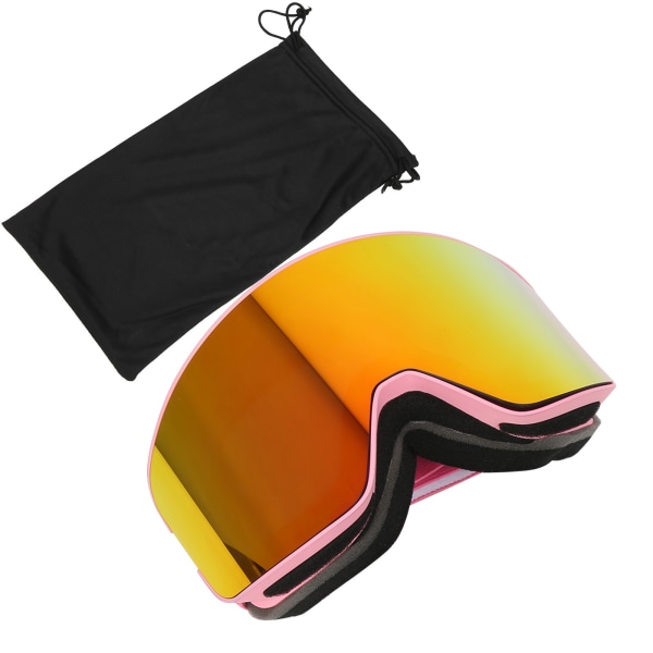 Ski Vindtäta glasögon Vintersport dubbellager anti-dimma glasögon för skidåkning SnowPink båge - röda glasögon