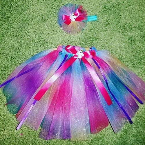 Regnbue Glitter Tyll, Tutu Skjorte, Tutu, Bordløper Bånd