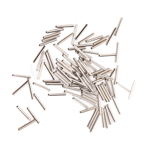 100 kpl Single Barrel Crimp Sleeves -setti Korroosionkestävä ruostumaton teräs Crimp Sleeves -liitäntäsetti kalastukseen 1.2
