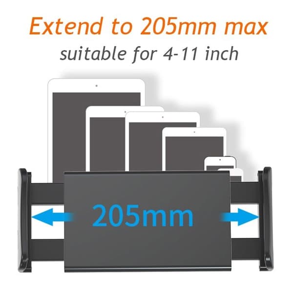 Universel bil-nakkestøttemontering til bagsædet, til iPad Air 4-11 tommer, 360 graders roterende mini tablet-pc