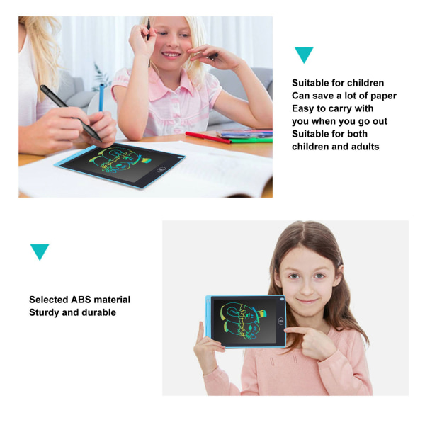 8,5 tuuman LCD-kirjoitustabletti stimuloi lasten mielikuvitusta Värikäs pyyhittävä kirjoitustaulu opetuskäyttöön, lelu Sininen