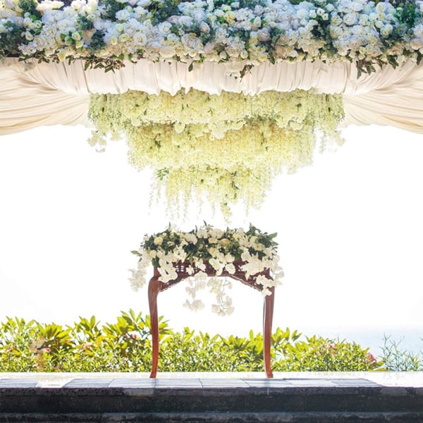 5 stk 1,8m -Hvite kirsebærkranser kunstige blomster hengende dekorasjon til bryllup Hjem Hage Stue Speil