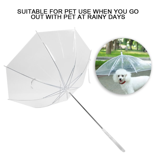 Innovatiivinen lemmikkieläinsateenvarjo koiran kissan sateenvarjo vetokaapeliketjulla sadekävelyyn Läpinäkyvä