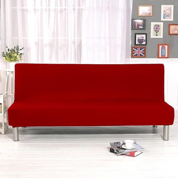 Armless Sofa Cover 3-Seater/2-Seater, Stretch Sofa Cover for Sofa Bed S