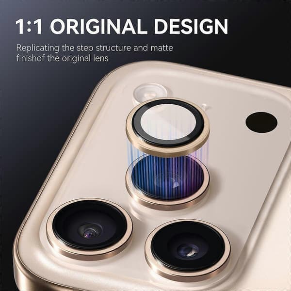 NORTHJO Tempered Glass Camera Lens Protector with Metal Ring for iPhone 17 Pro Max/17 Pro