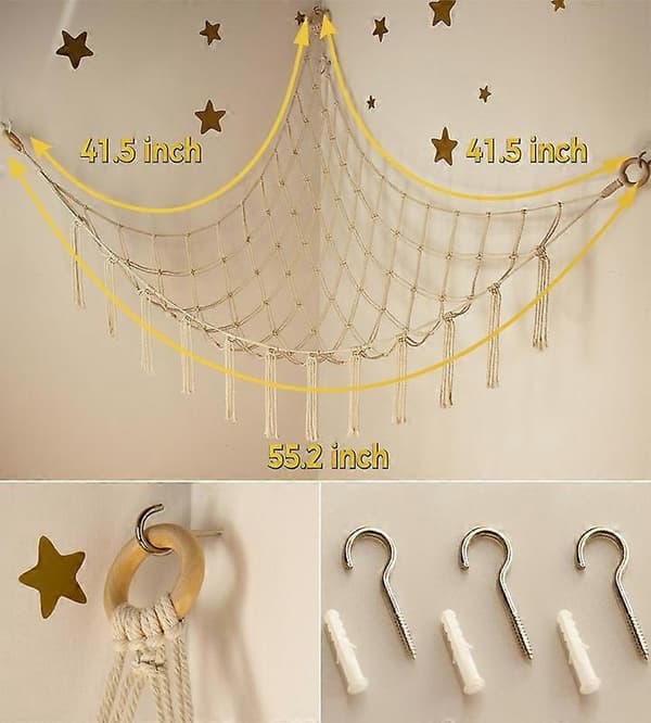 Storage Hammock or Net for Stuffed Animals - Large Toy Hammock