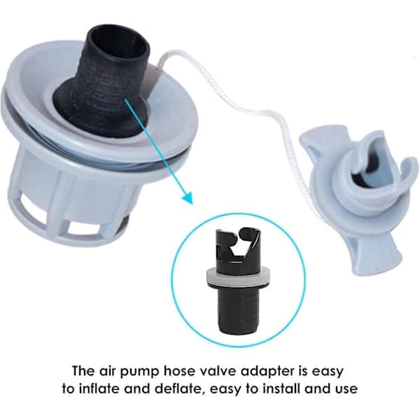 Luftventiladapter, uppblåsbar kajakluftpumpadaptertillbehör, Roberts uppblåsbar båtfotpump kajakluftventiladapter ventiladapter (LGL)