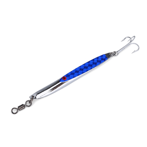 Lures Paljetit Metal Bass Hard Spoon Bait Jig Viehe keinokoukku (sininen 56g)