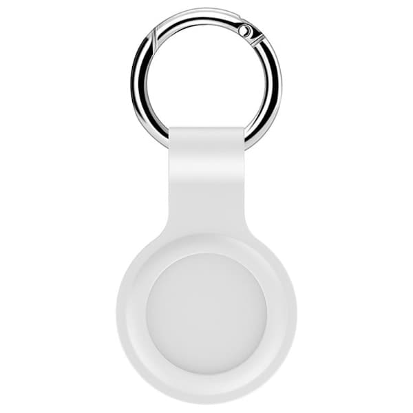 Apple AirTag-hållare Silikonnyckelring - Vit Vit Vit