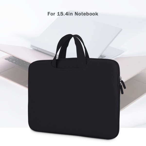 15in Notebook Taske Anti-kollision Fuld Beskyttelse 3-lags Laptop Taske Sleeve Case Sort