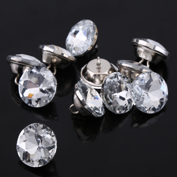 Diamante Silver Rhinestone Crystal Sömnadshantverk med runda knappar (20 mm)