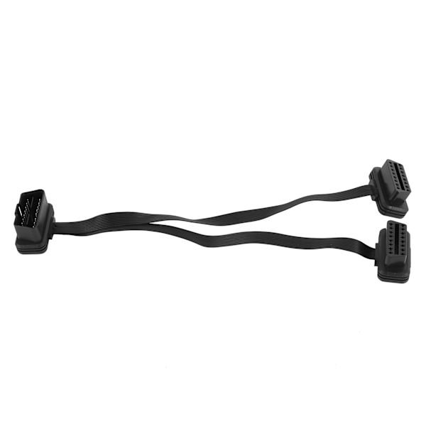 16-pin OBD forlængerkabel, lige han til dobbelt lige hun Y-splitter adapter konnektor OBD2 albue flad linje 0,3 meter