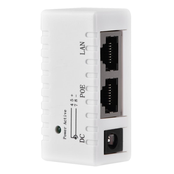 POE Splitter Power Over Ethernet-injektoradapter för LAN-nätverk Vit