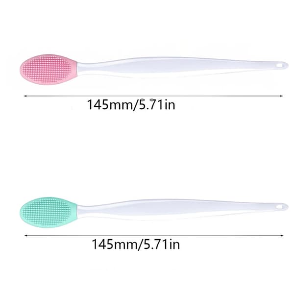 Silikone Eksfolierende Læbebørste, 2 stk. Dobbeltsidet Læbeskrubbebørster