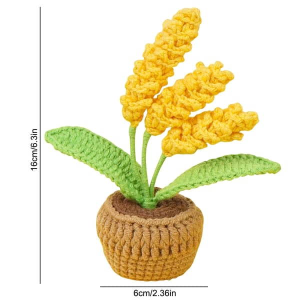 Handvirkad kruklavendel – mini konstgjord lavendel, rustik stil (gul) yellow