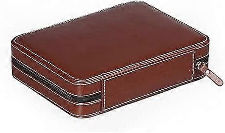 Watch Storage Box 8 Slots Watch Display Stand Leather (BROWN)