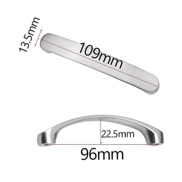 Kitchen Cabinet Handles Hole Spacing 96mm 6 Pieces Silver Drawer Handles
