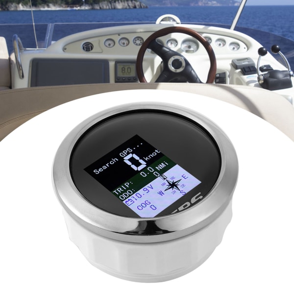 85mm Speedometer GPS Bilbåd Ingeniør Rustfri Vandtæt Digital MålereSort Urskive