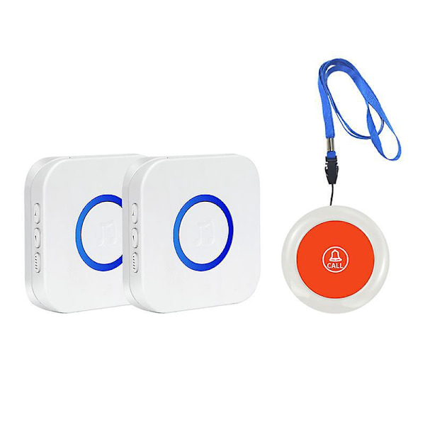 Wireless Medical Alert System for Seniors - Waterproof Transmitter, 2 Plugin Receivers