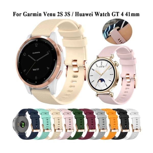 18mm 20mm armbånd til Garmin Smartwatch, erstatningsrem grå 18mm bredde grå 18mm bredde grå Grey 18mm Width