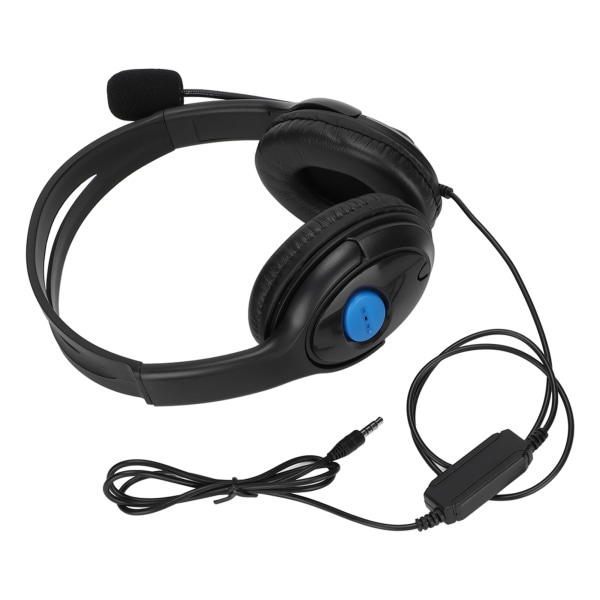 Stereo spil hovedtelefoner Støjreducerende justerbar mikrofon mute spil hovedtelefoner med mikrofon til pc Sort blå