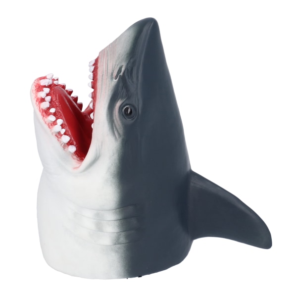 Hain käsinukke Realistinen pehmeä kuminen tarinankerrontaroolileikki Hainpääkäsinelelu lapsille