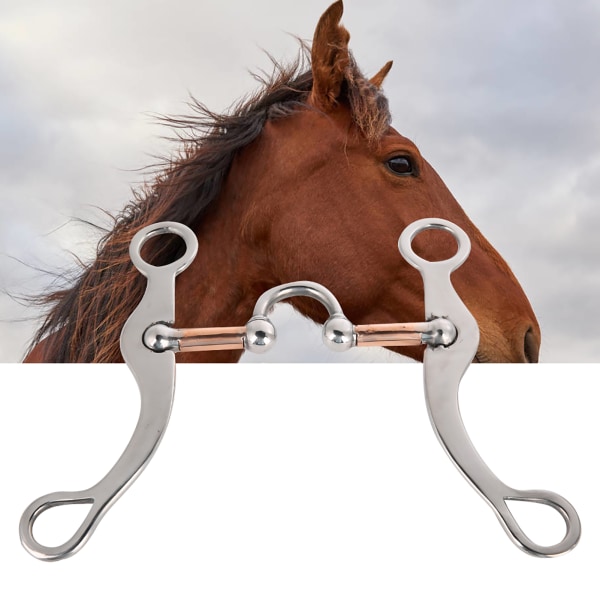 Tykkelsesbit i rustfritt stål med løs munnbitsrull for hest