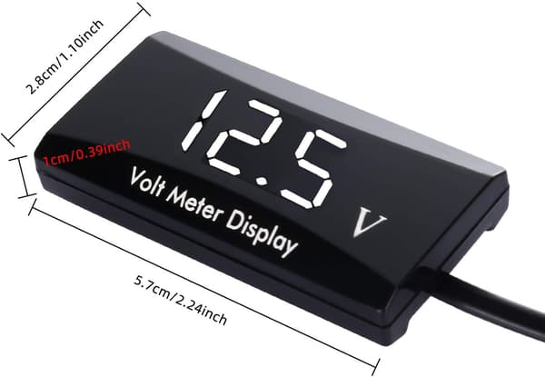 Digital bil voltmeter vandtæt DC 12V LED voltmeter til bil