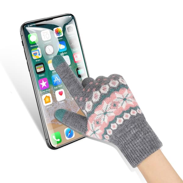 Vinter Touchscreen-hansker Varme Termiske Myke Fôr Elastisk Mansjett for Kvinner