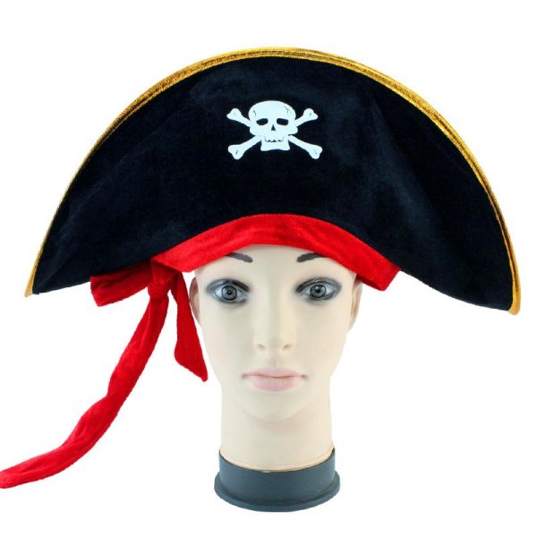 Pirate Hat Eye Patch Caribbean Captain lapsille ja aikuisille (lapsille)
