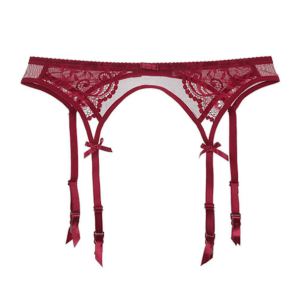 Red Lace Garter Belt for Women - Medium Size