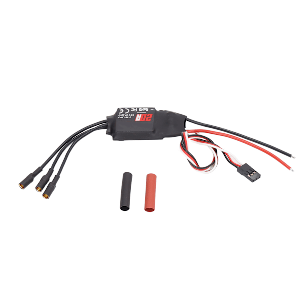 RC 20A børsteløs ESC-hastighetsregulator med 3,5 mm bananplugg loddet 5V 2A BEC-utgang for RC-dronefly-tilbehør