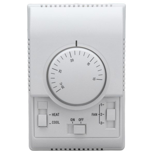 Sentralt klimaanlegg termostat 2-veis mekanisk kontrollbryter regulator 110‑220V-hvit-1 stk