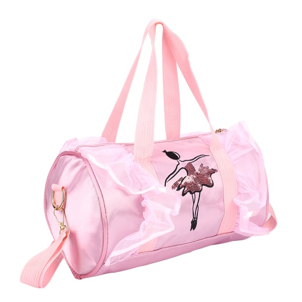 Ballet håndtaske til piger Ballerina til børn Ballet til børn med pailletter danseskuldertaske (Pink Long Gaze)