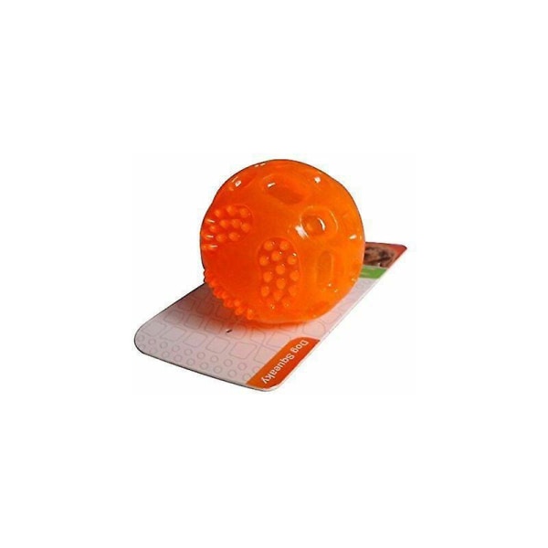 Orange ljudleksaksbollar i gummi för hundar - 8 cm diameter (3 st)