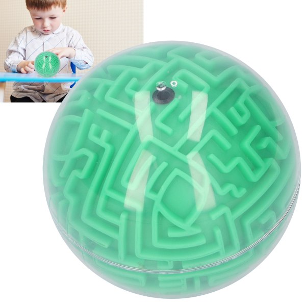 3D Maze Ball Brain Training Intellektuellt Pusselspel Leksak Underbar present till Kid BarnGrön