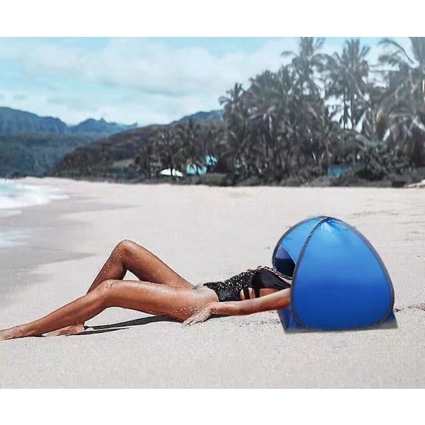 Kompakt termisk isolert telt med enkel tilgang, egnet for innendørs og utendørs bruk, ideelt for strand, sovesal eller solbeskyttelse, måler 70 * 50 * 45 cm
