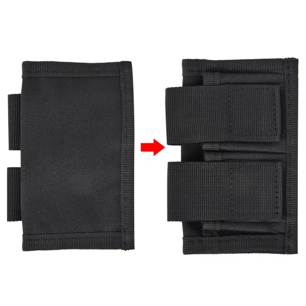 Nylon Dobbelt Speedloader Taske Magasin Pung Shotshell Bærer Holder Jagt Tilbehør (Sort)