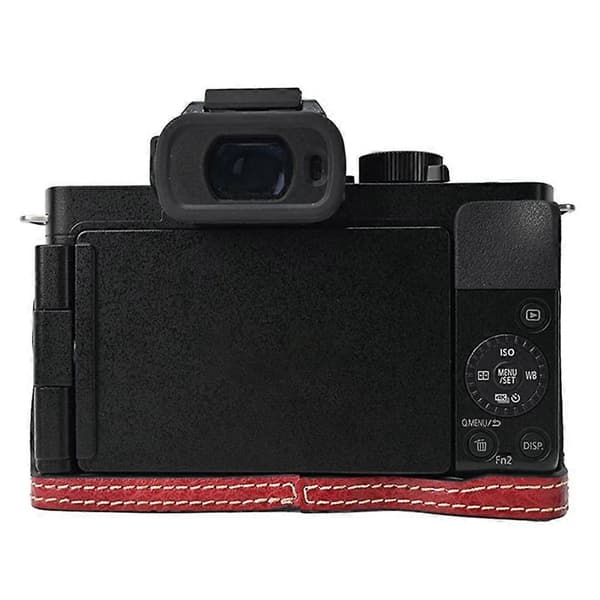 For Panasonic Lumix G100K Camera Bag with Shoulder Strap Large Cutout Litchi Texture PU Protective