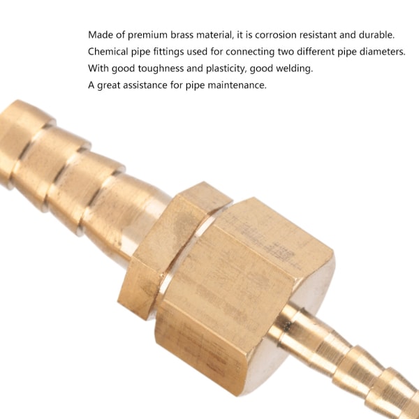 2 stk 4--10mm messingrørkobling slangepigg hale reduksjonsplugg koblingskontakt