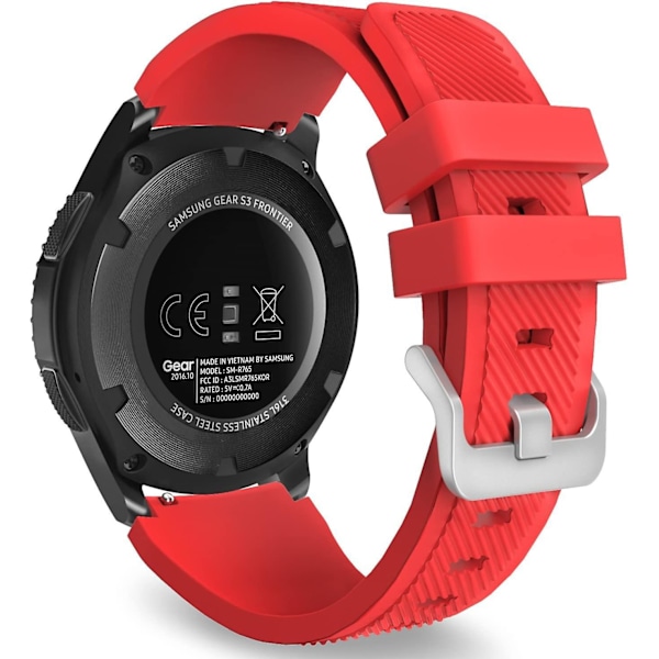 Silicone Sports Band for Samsung Gear S3 Frontier/Classic Smartwatch - De-red