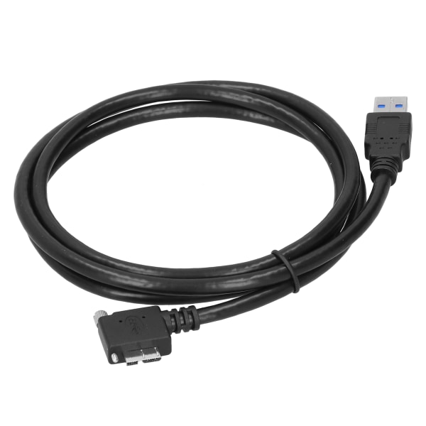 90 graders datakabel USB3.0‑A till Micro USB‑B Armbåge med skruvar Industrikamera Svart