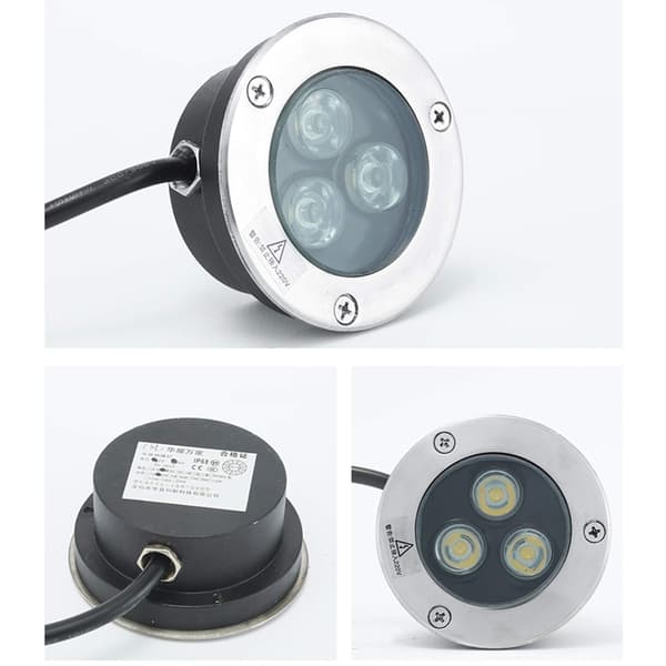 Ultratynn innfelt LED-spotlight, 3W, IP68, 304 SS, blå, 220V